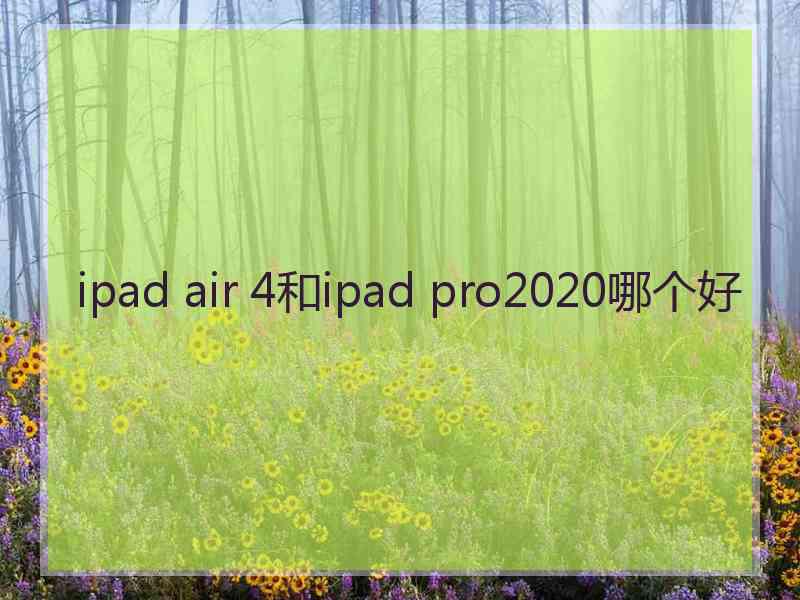ipad air 4和ipad pro2020哪个好