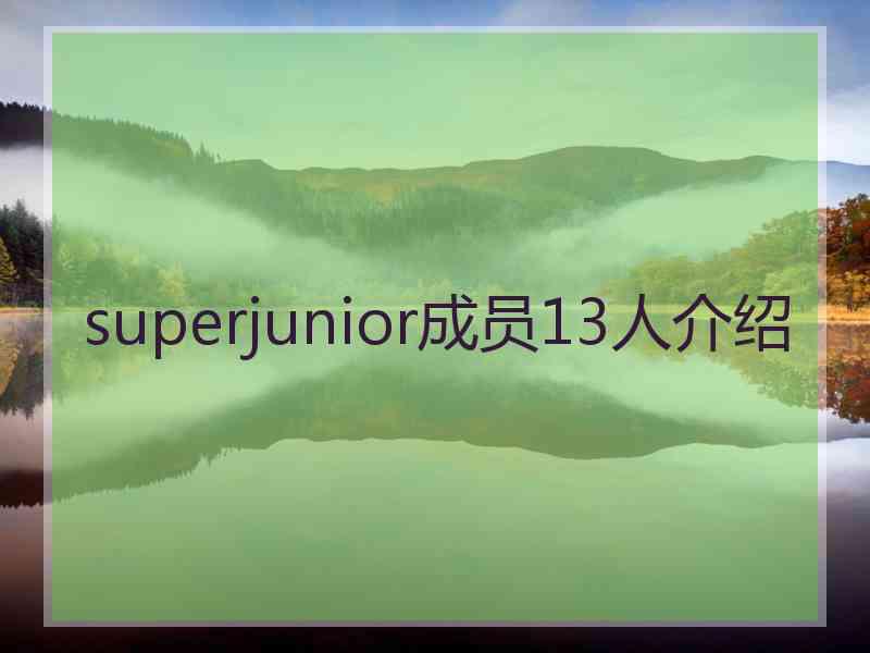 superjunior成员13人介绍