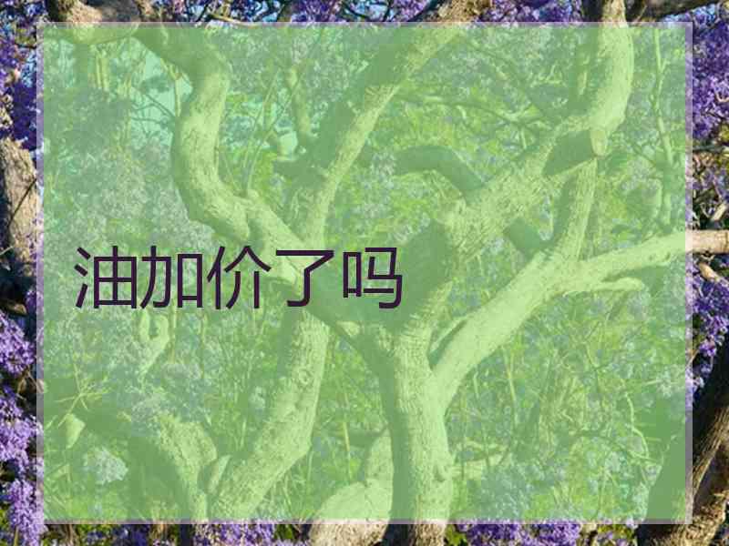 油加价了吗