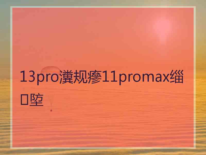 13pro瀵规瘮11promax缁埅