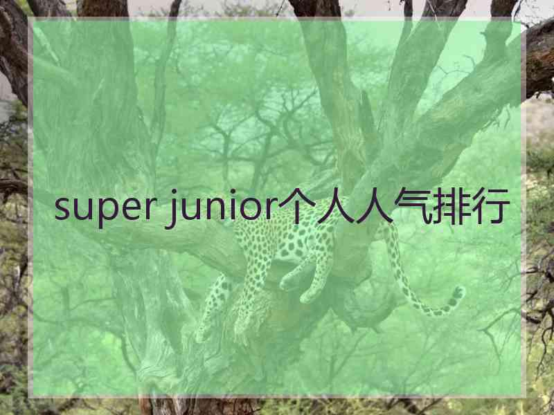 super junior个人人气排行