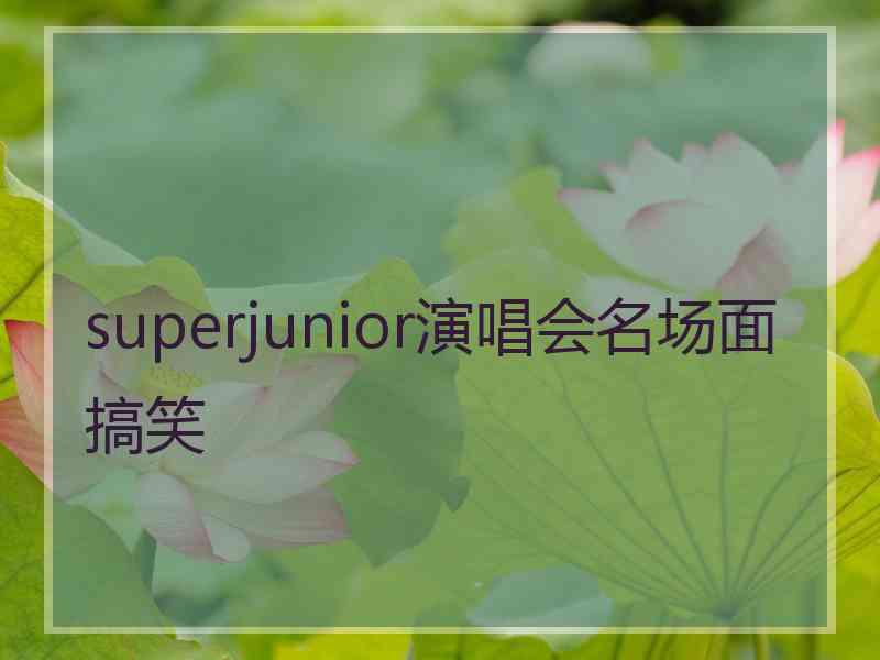 superjunior演唱会名场面搞笑