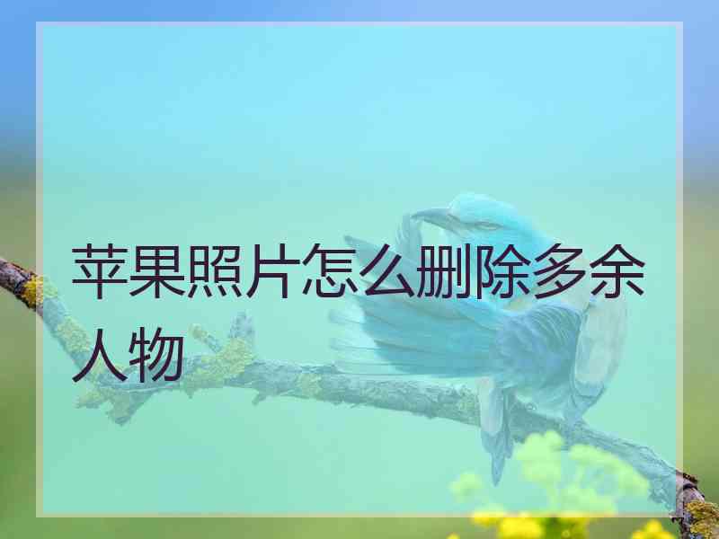 苹果照片怎么删除多余人物