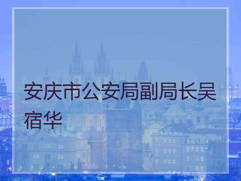 安庆市公安局副局长吴宿华