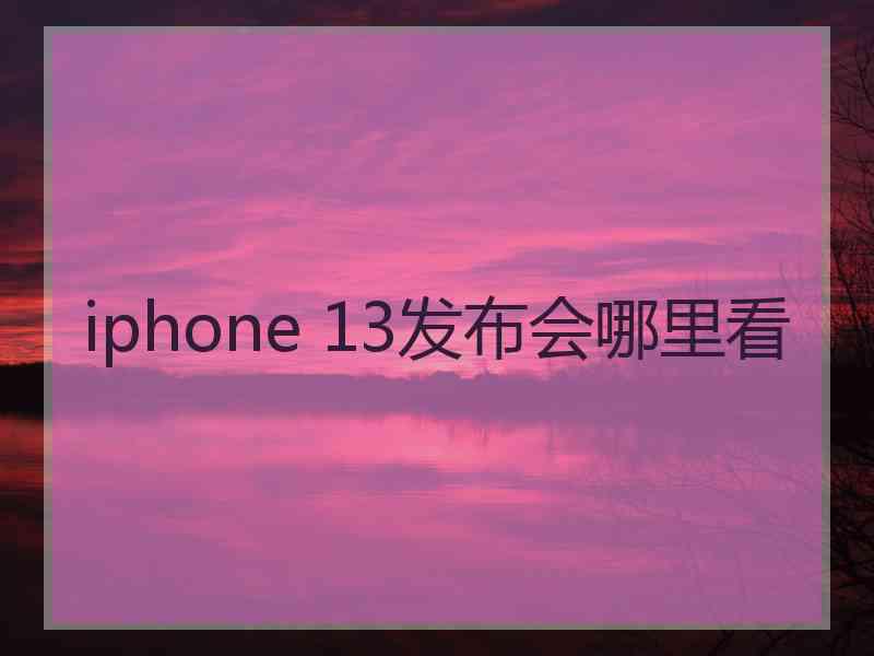 iphone 13发布会哪里看