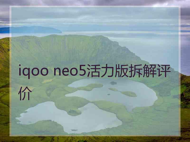 iqoo neo5活力版拆解评价