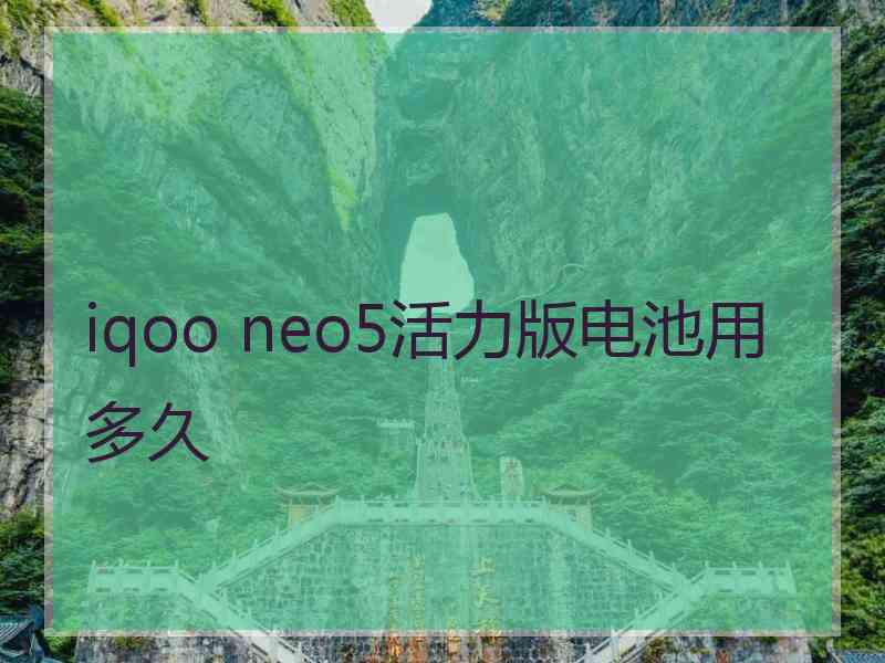 iqoo neo5活力版电池用多久