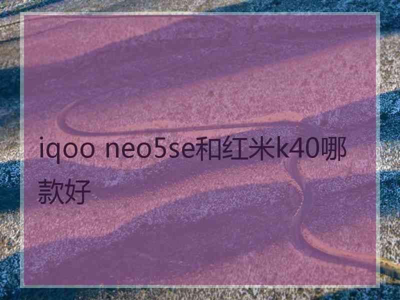 iqoo neo5se和红米k40哪款好