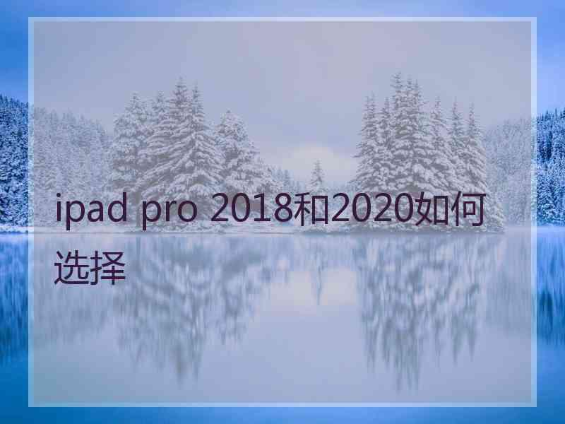 ipad pro 2018和2020如何选择