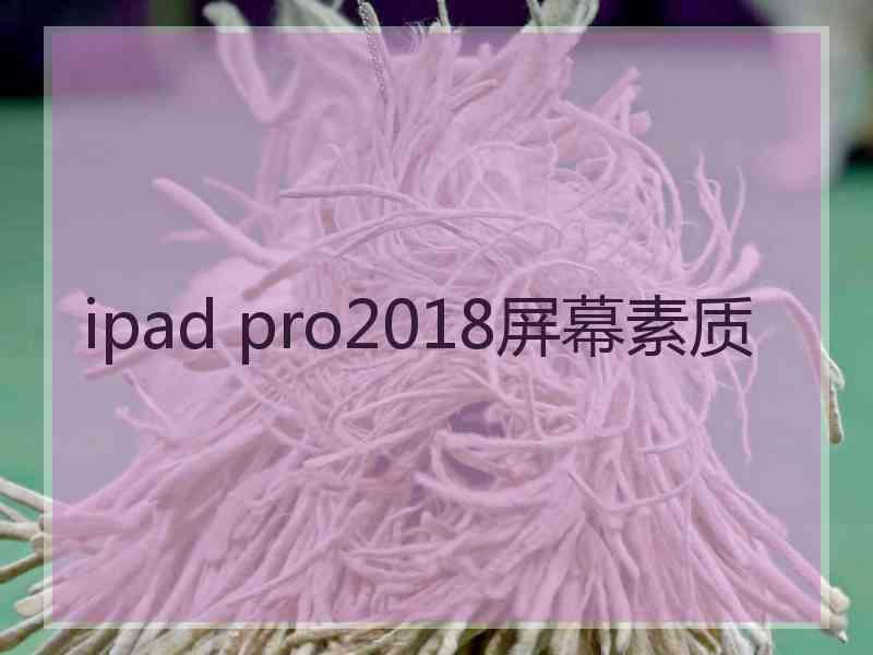 ipad pro2018屏幕素质