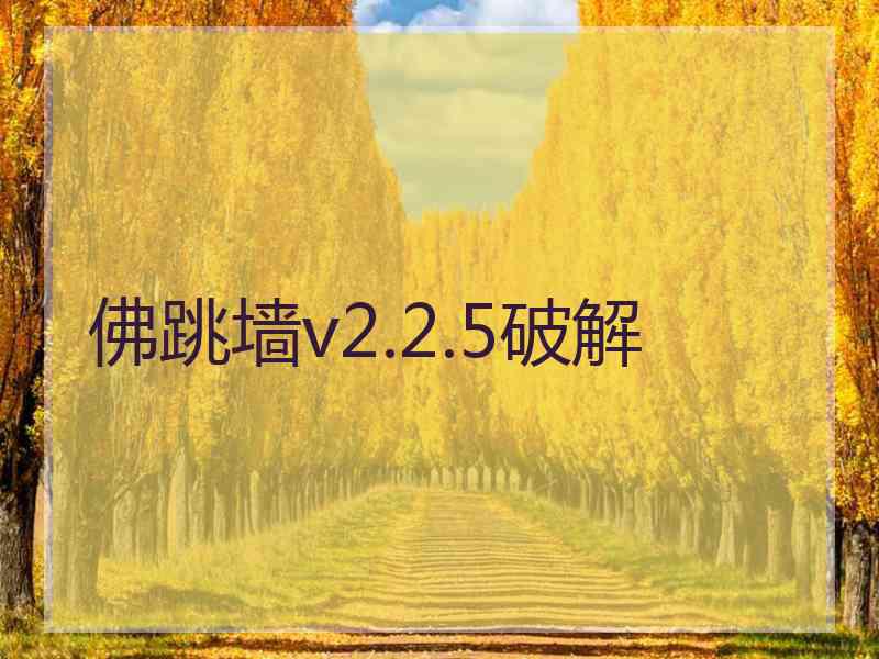 佛跳墙v2.2.5破解