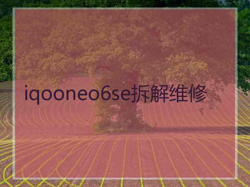 iqooneo6se拆解维修