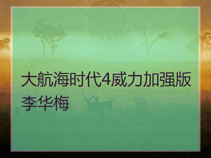 大航海时代4威力加强版李华梅