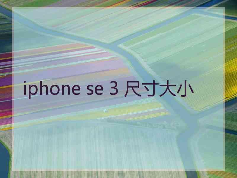 iphone se 3 尺寸大小