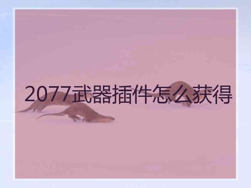 2077武器插件怎么获得