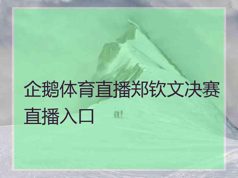 企鹅体育直播郑钦文决赛直播入口