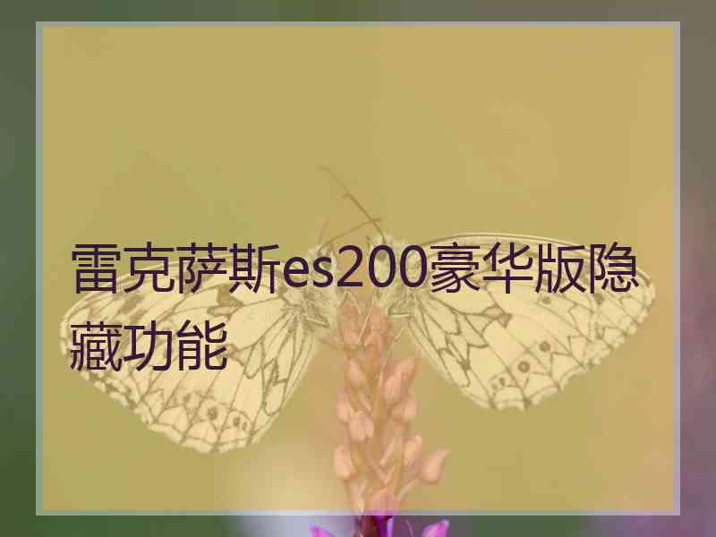 雷克萨斯es200豪华版隐藏功能