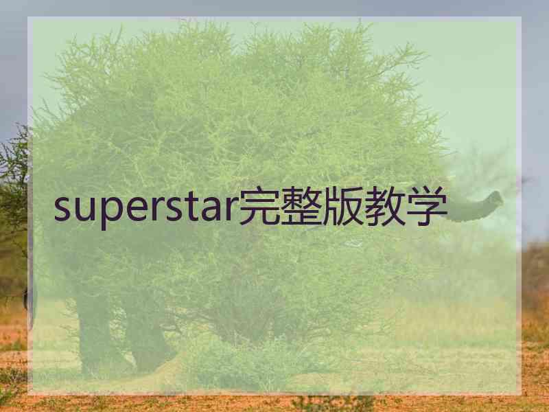 superstar完整版教学