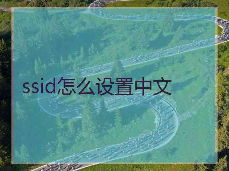 ssid怎么设置中文