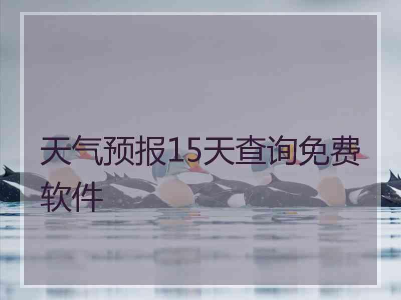 天气预报15天查询免费软件