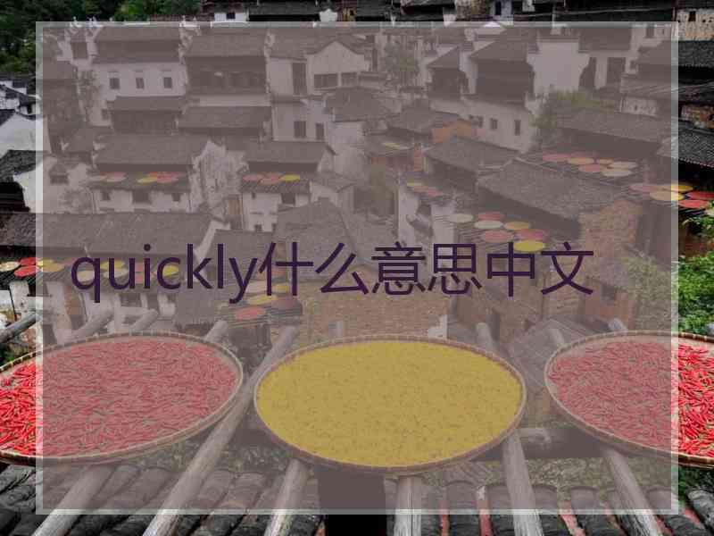 quickly什么意思中文