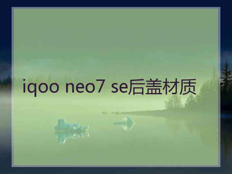 iqoo neo7 se后盖材质