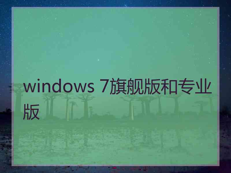 windows 7旗舰版和专业版