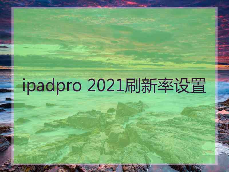 ipadpro 2021刷新率设置