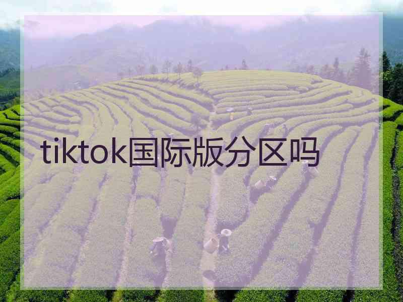 tiktok国际版分区吗