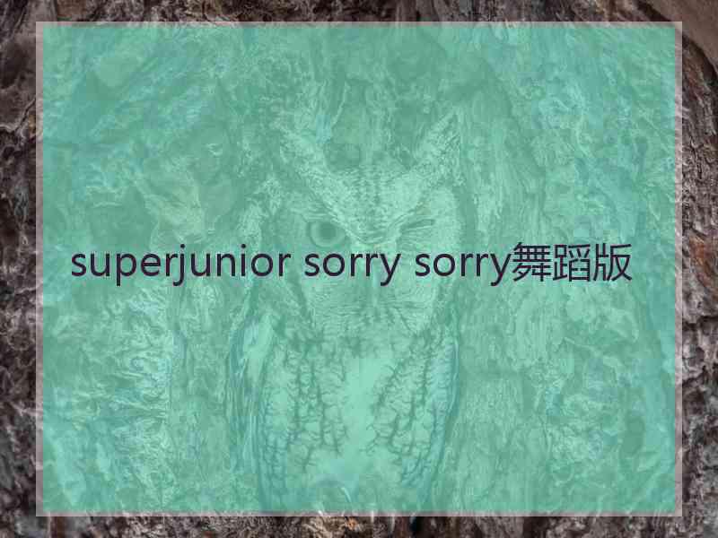 superjunior sorry sorry舞蹈版