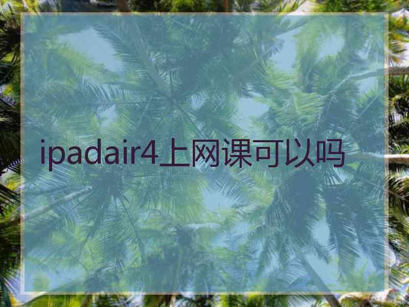 ipadair4上网课可以吗