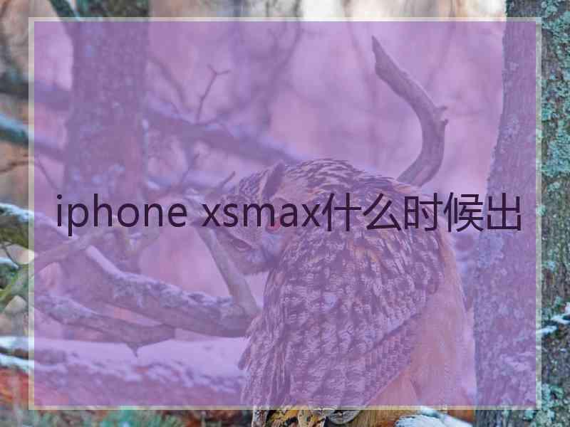 iphone xsmax什么时候出