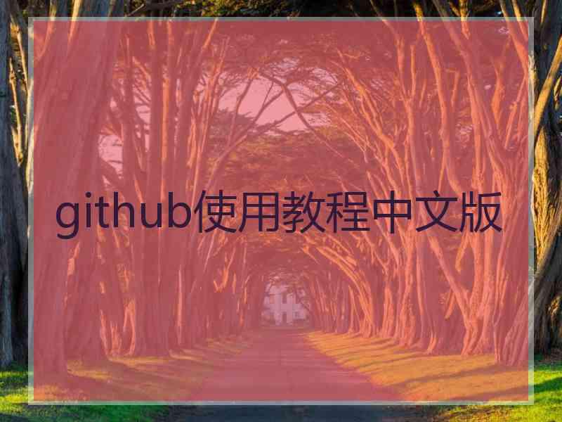 github使用教程中文版