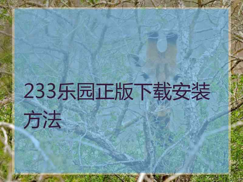 233乐园正版下载安装方法