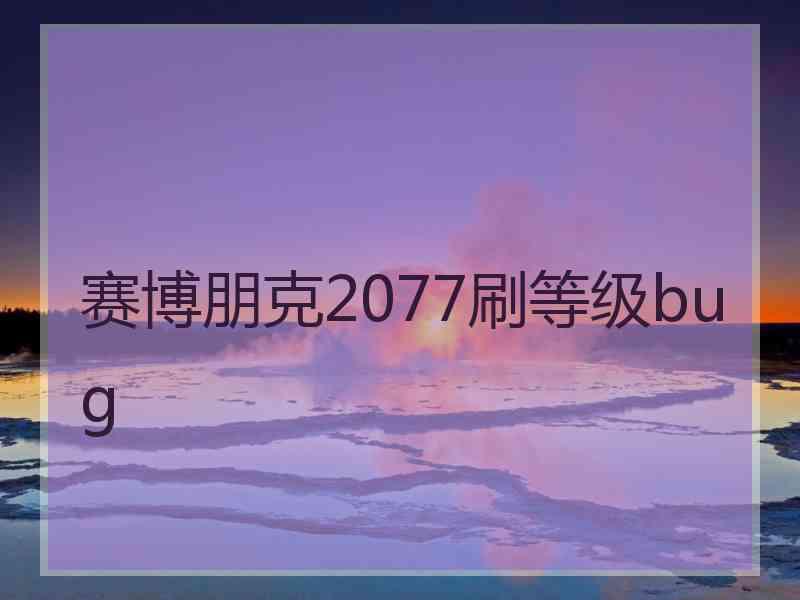 赛博朋克2077刷等级bug