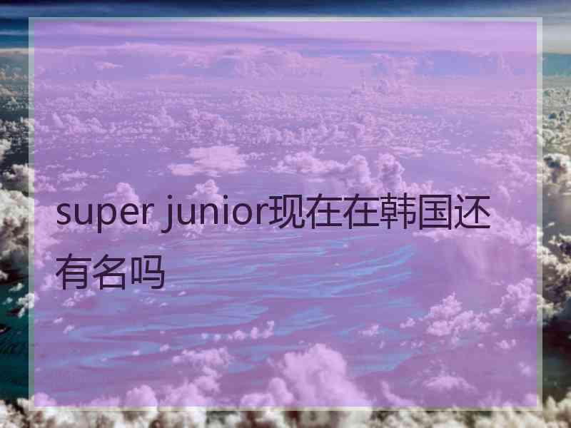 super junior现在在韩国还有名吗