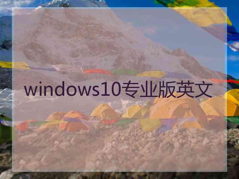 windows10专业版英文