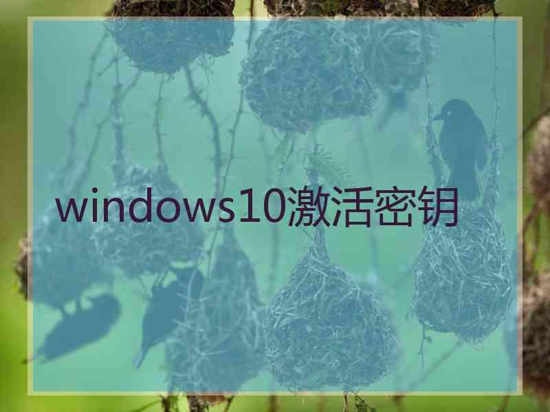 windows10激活密钥