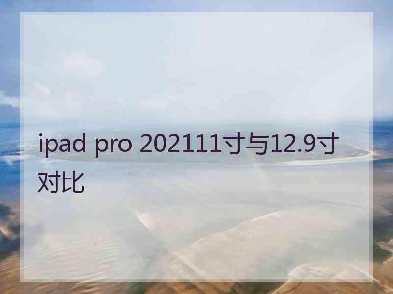 ipad pro 202111寸与12.9寸对比