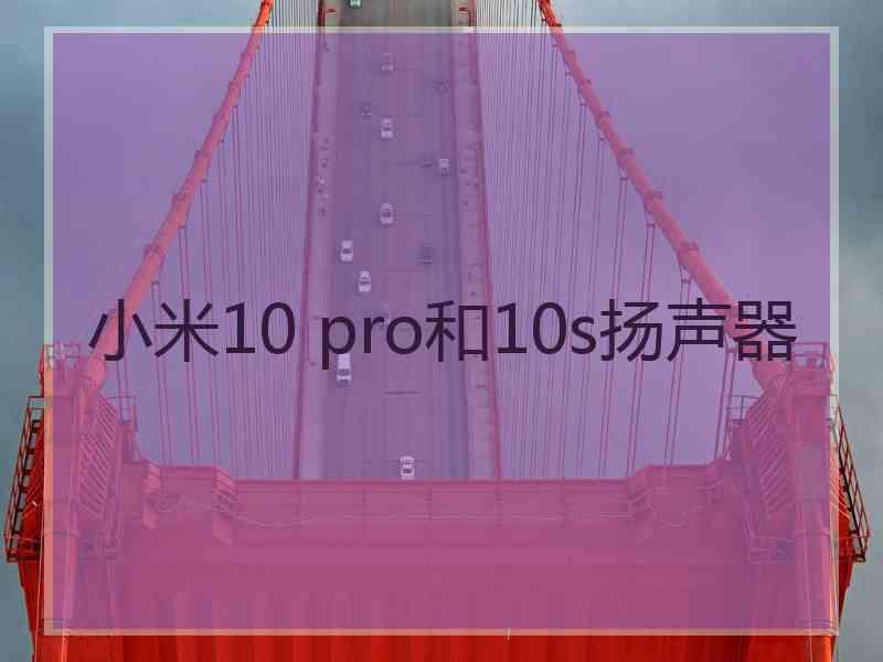 小米10 pro和10s扬声器