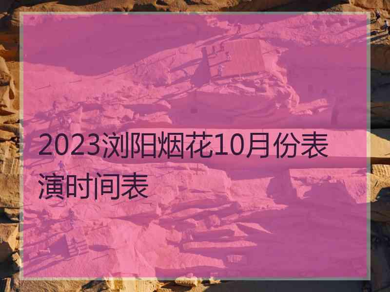 2023浏阳烟花10月份表演时间表