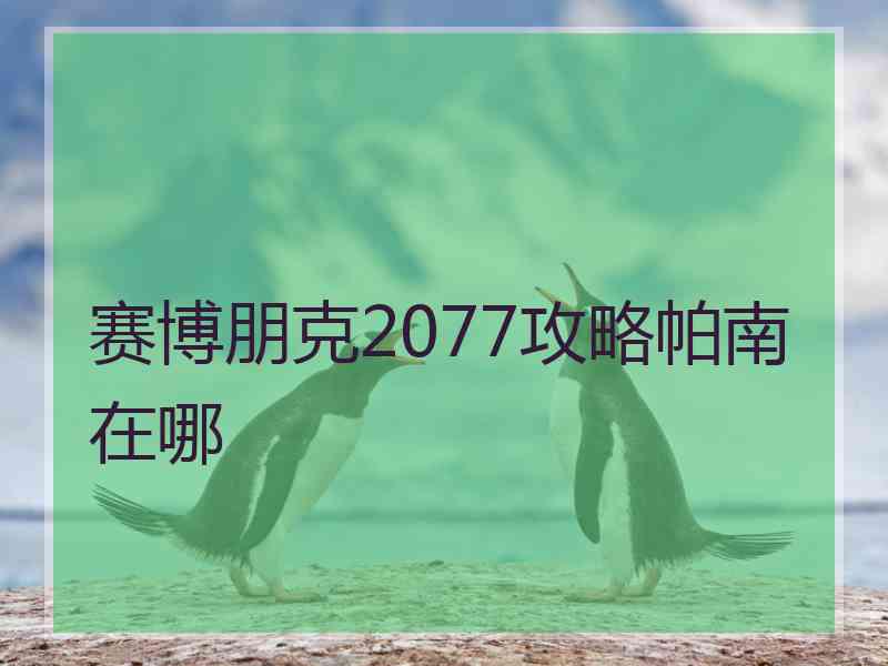 赛博朋克2077攻略帕南在哪