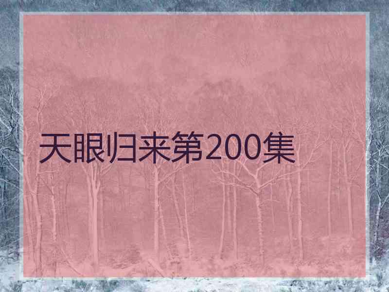 天眼归来第200集