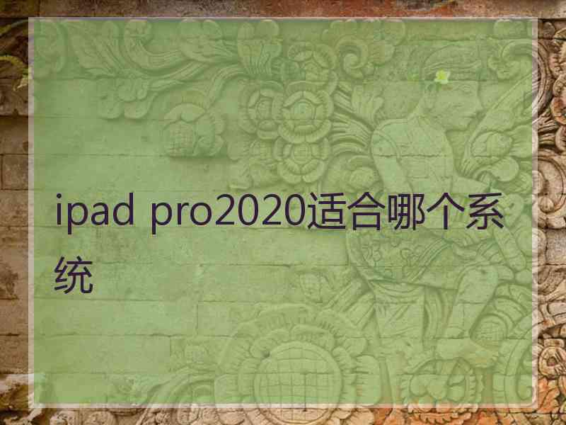 ipad pro2020适合哪个系统