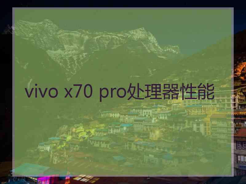 vivo x70 pro处理器性能