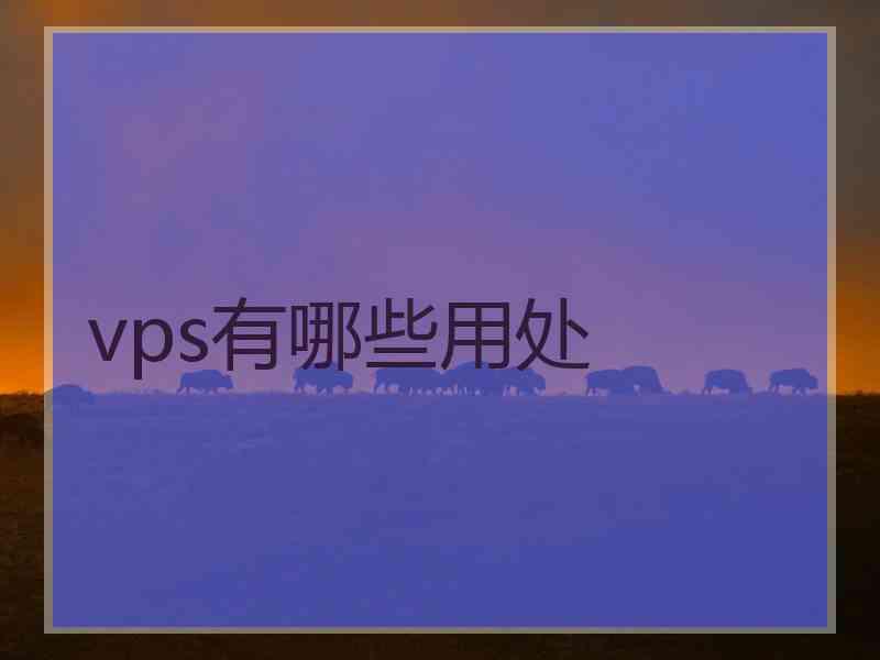 vps有哪些用处