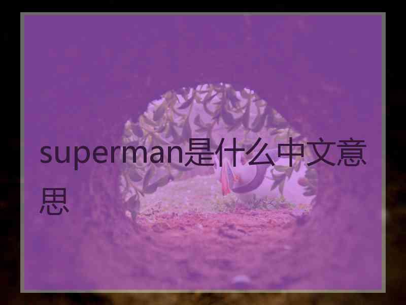 superman是什么中文意思