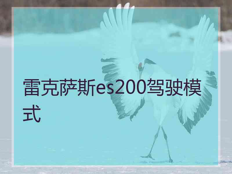 雷克萨斯es200驾驶模式