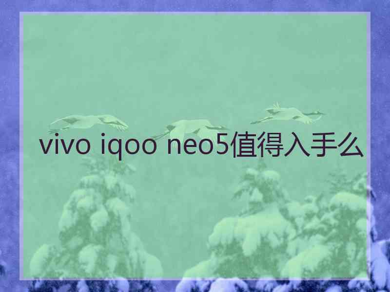 vivo iqoo neo5值得入手么