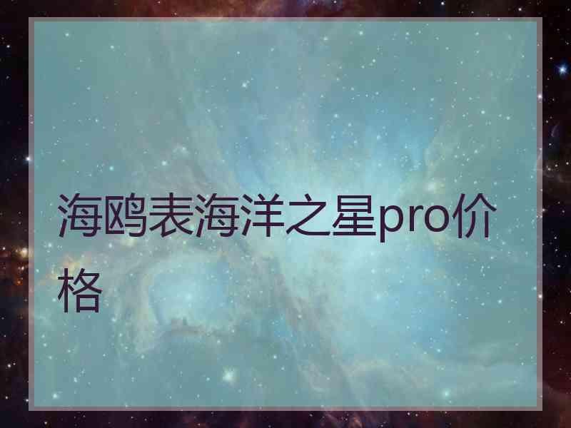 海鸥表海洋之星pro价格